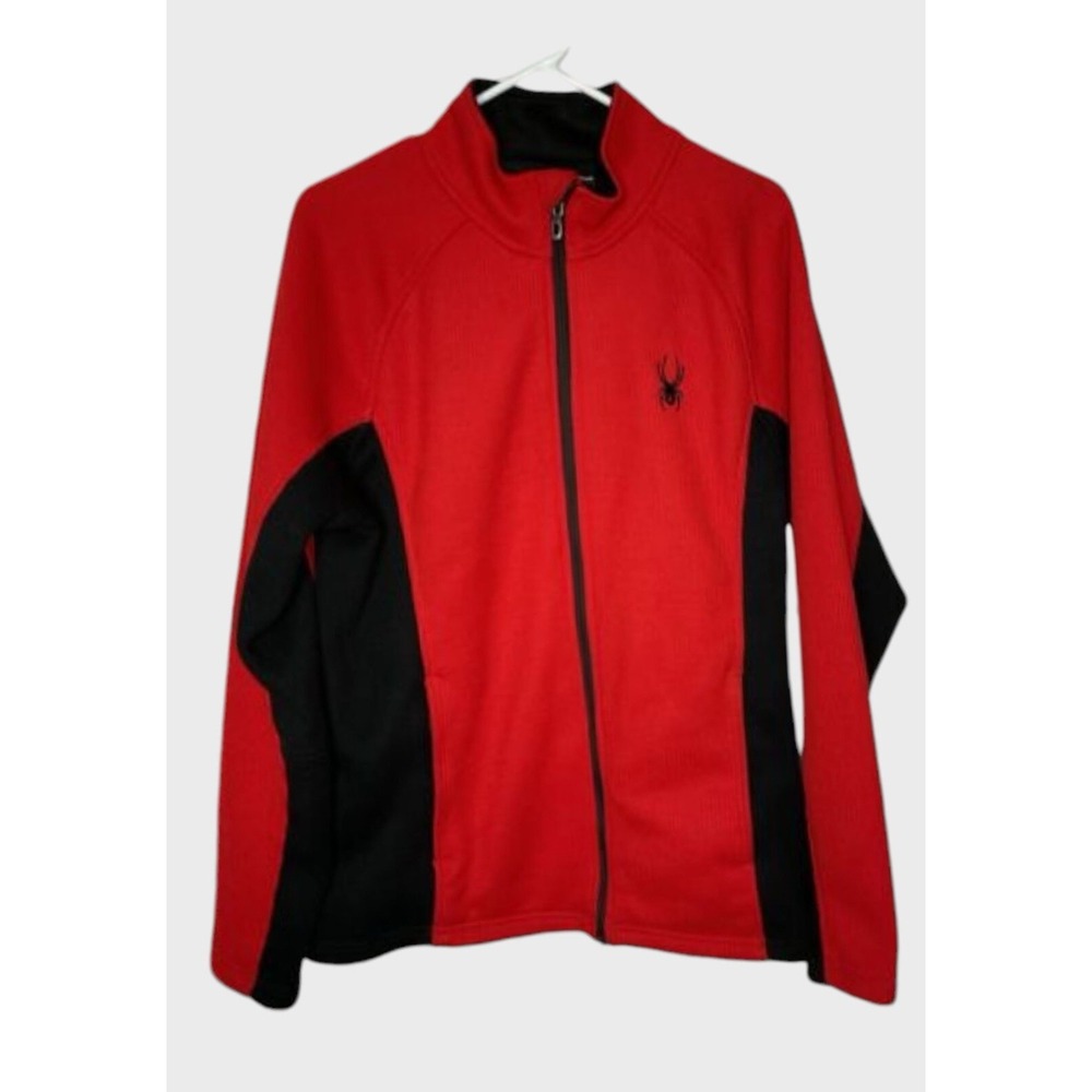 NWT Spyder Men's Corp Large Red Jacket Full Zip Up Waffle Knit Sweater Outdoors